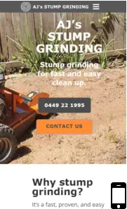 AJ's stump grinding mobile site